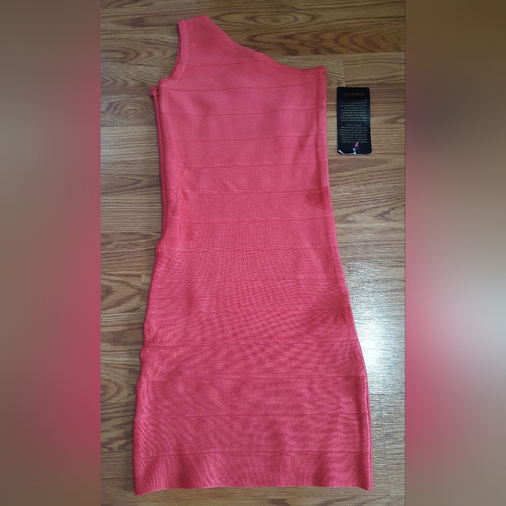 Bebe 1-Shoulder Bandage Dress